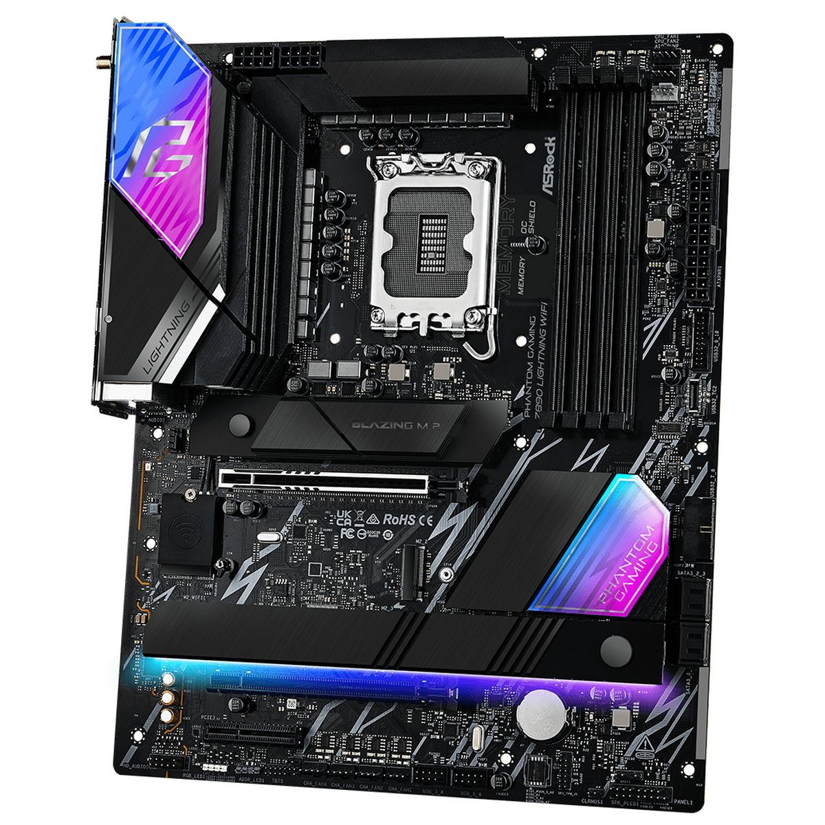 ASRock Z890 Lightning Wifi — задняя панель портов Thunderbolt 4 USB Wi-Fi 7