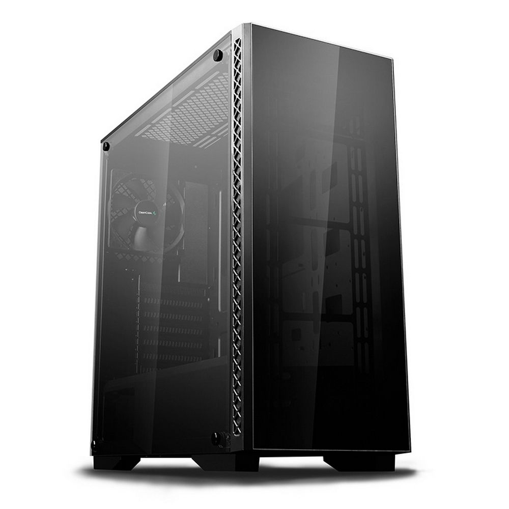 DeepCool MATREXX 50 боковой вид — закалённое стекло и стальной корпус