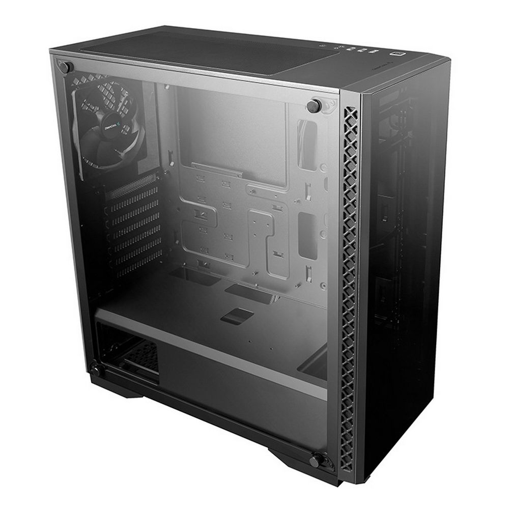 DeepCool MATREXX 50 фронтальная панель открыта — внутреннее пространство и организация кабелей