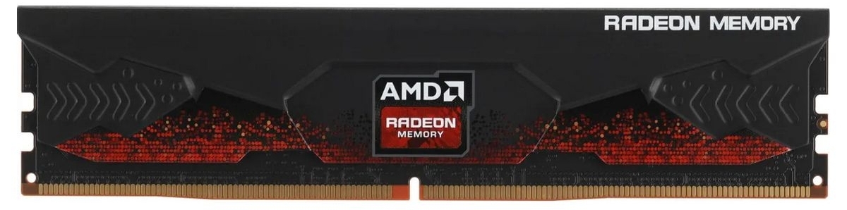 AMD Radeon R7 Performance Series R7S532G6000U2S DDR5 32GB 6000MHz чёрный радиатор вид спереди