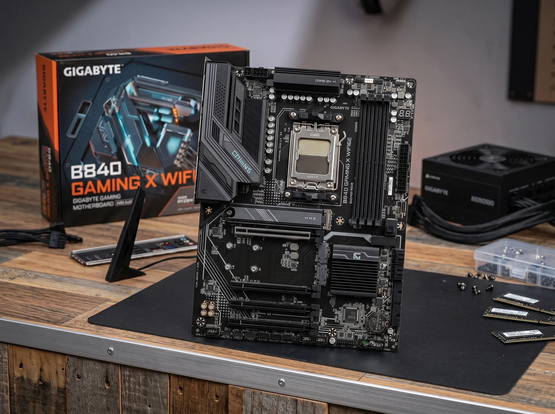 Материнская плата Gigabyte B840 Gaming X Wifi6e, Socket AM5, AMD B840, ATX, RTL - фото в интерьере