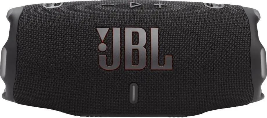JBL Charge 6 Black вид сверху — кнопки управления и логотип