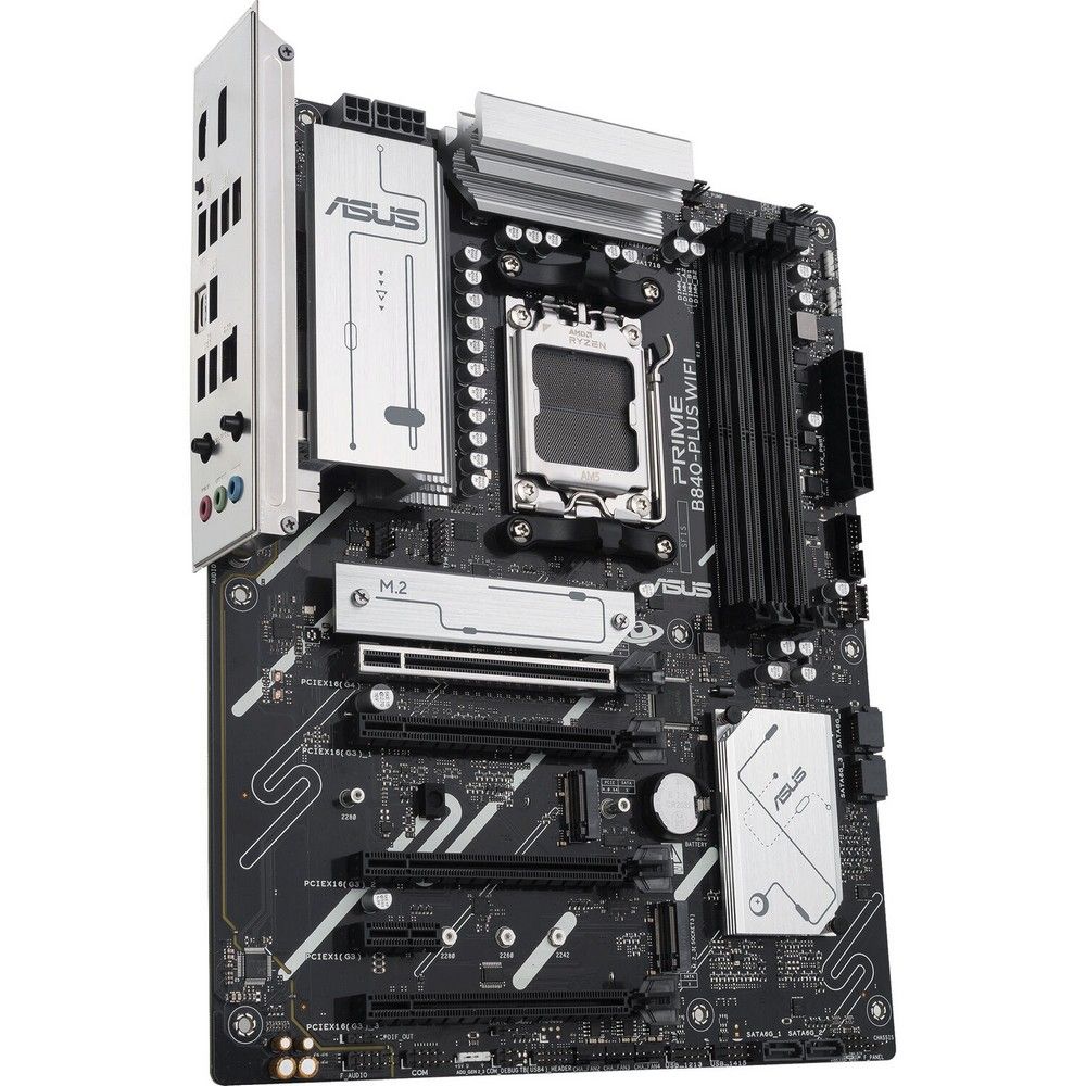 ASUS Prime B840-Plus WiFi слоты DDR5 и зона VRM материнская плата AM5