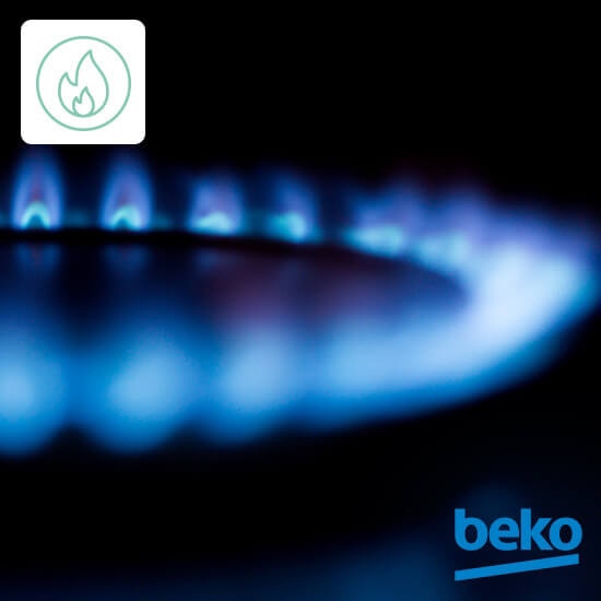 Beko HIAG 64223 B газовая варочная панель — конфорка с синим пламенем