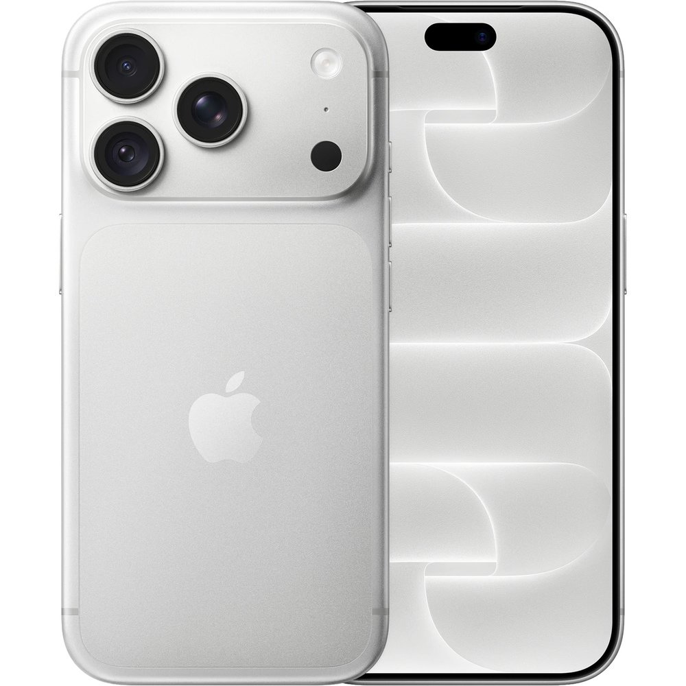 Apple iPhone 18 Pro Silver вид спереди и сзади с тройной камерой