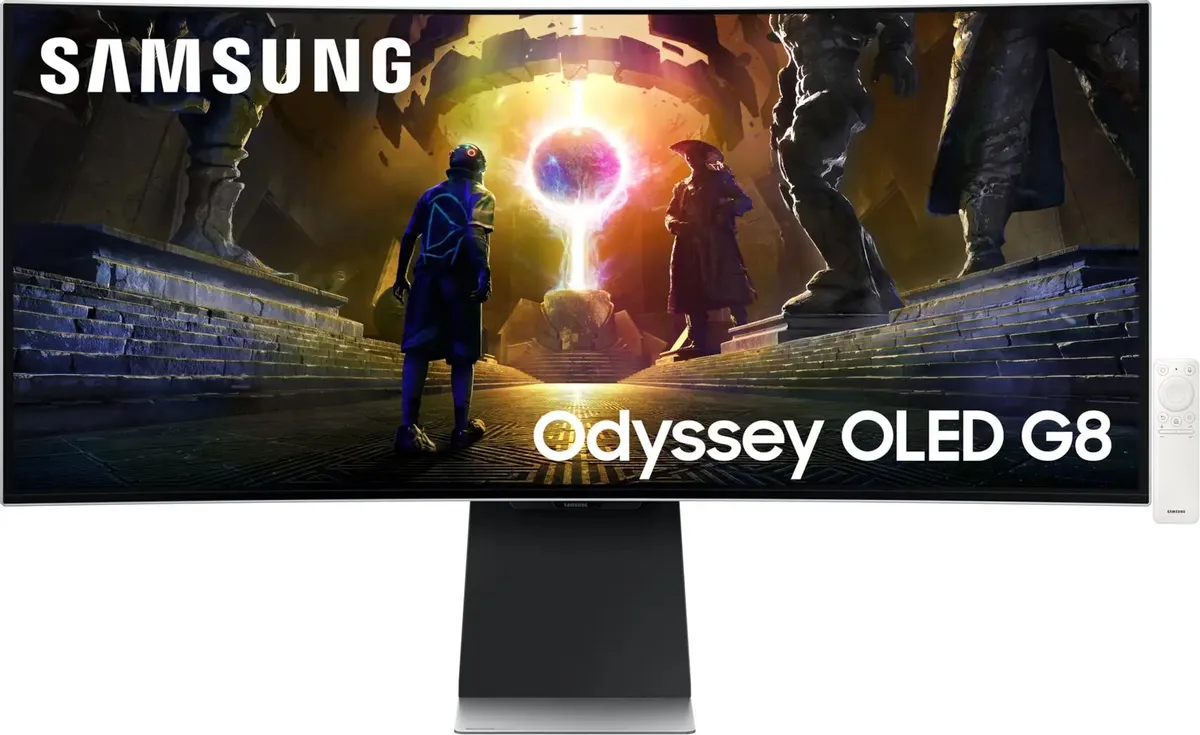 Samsung Odyssey OLED G8 S34DG852SIXCI — изогнутый монитор 34 дюйма, вид спереди