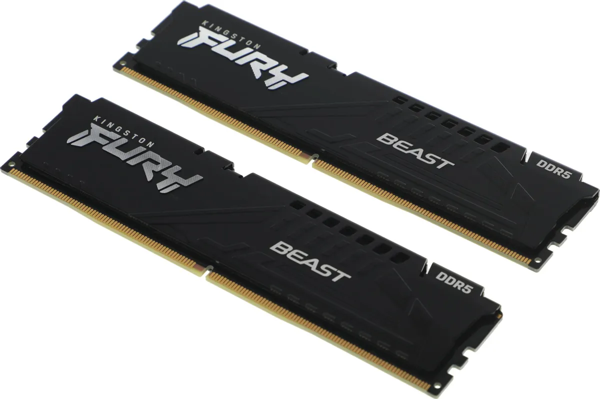Kingston Fury Beast KF552C40BBK2-16 DDR5 комплект 2×8 ГБ — оба модуля, вид сверху