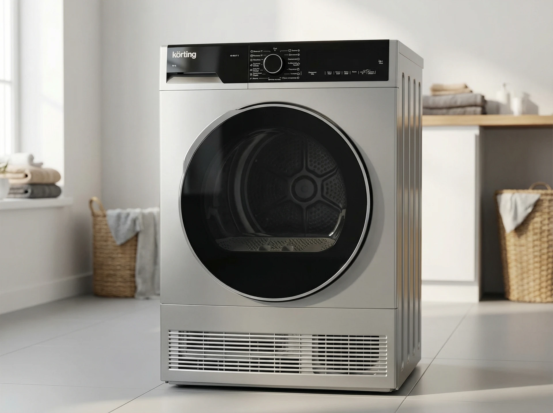 Сушильная машина Korting KD 60L97 S серебристый - фото в интерьере