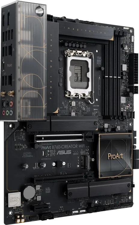 ASUS ProArt B760-Creator WiFi разъёмы M.2 и SATA на плате ATX