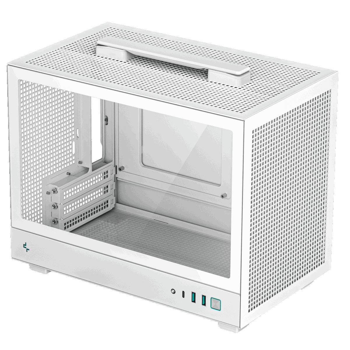 DeepCool CH160 вид сверху с открытой боковой панелью и внутренними отсеками для компонентов