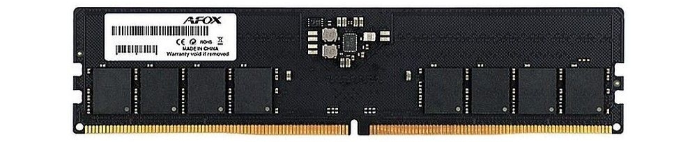 Afox AFLD532D6S2P DDR5 32 ГБ — вид сверху, микросхемы памяти и золотистые контакты
