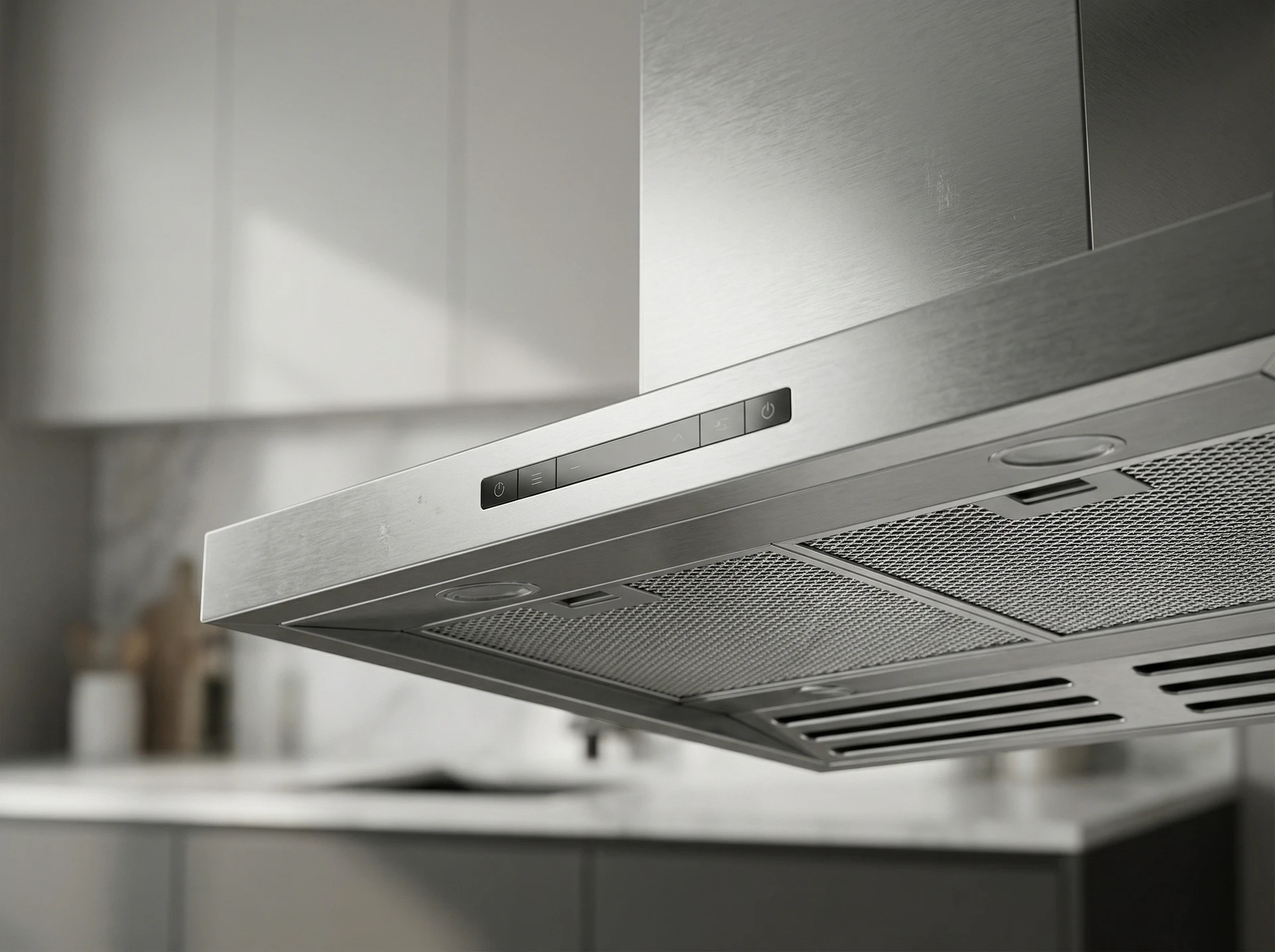 Meferi Light Smartbox60IX встраиваемая вытяжка нержавеющая сталь дизайн в кухонном интерьере