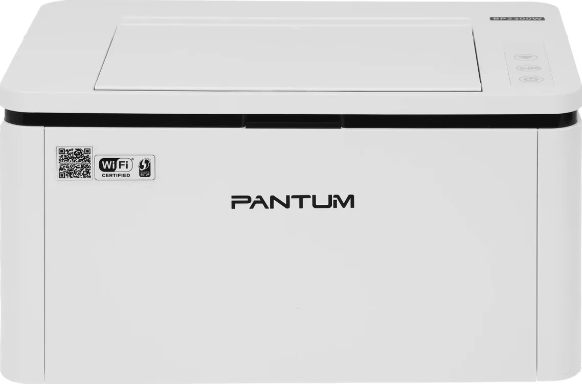 Pantum BP2300W лазерный принтер вид спереди белый корпус Wi-Fi