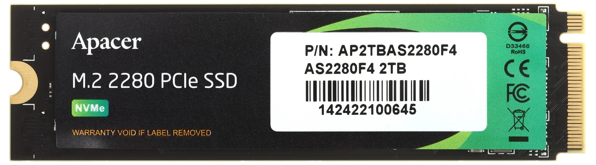 Apacer AS2280F4L 2ТБ PCIe 5.0 NVMe — маркировка и форм-фактор M.2 2280