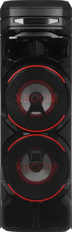 LG RNC9 минисистема с красной неоновой подсветкой демонстрация цветовых режимов