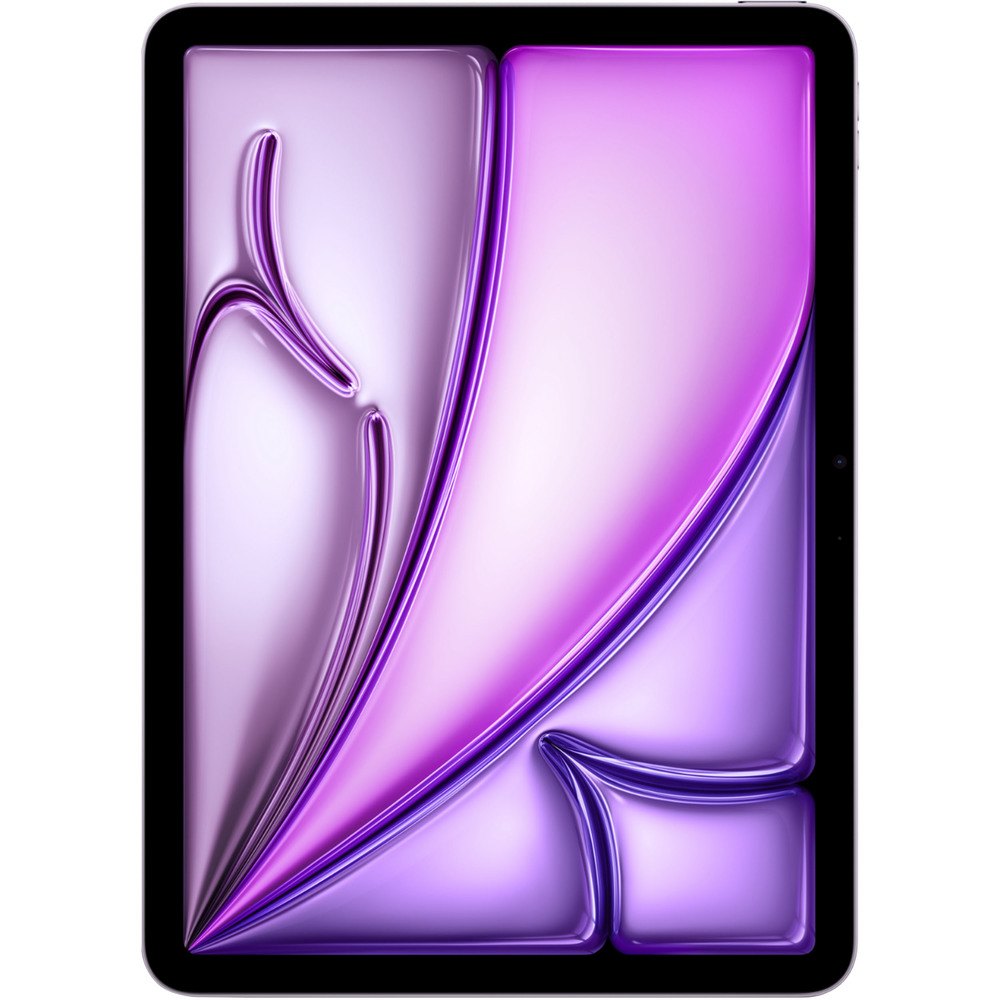 Apple iPad Air 11 2026 дисплей Liquid Retina крупный план, тонкие рамки, фиолетовый градиент, высокая чёткость изображения