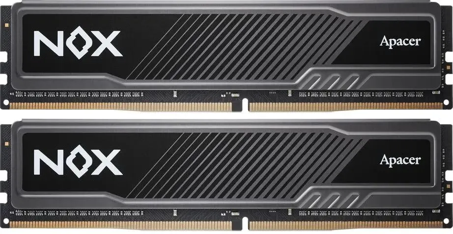 Apacer Nox AH4U32G32C28YMBAA-2 DDR4 32ГБ — чёрный радиатор, вид модуля крупно