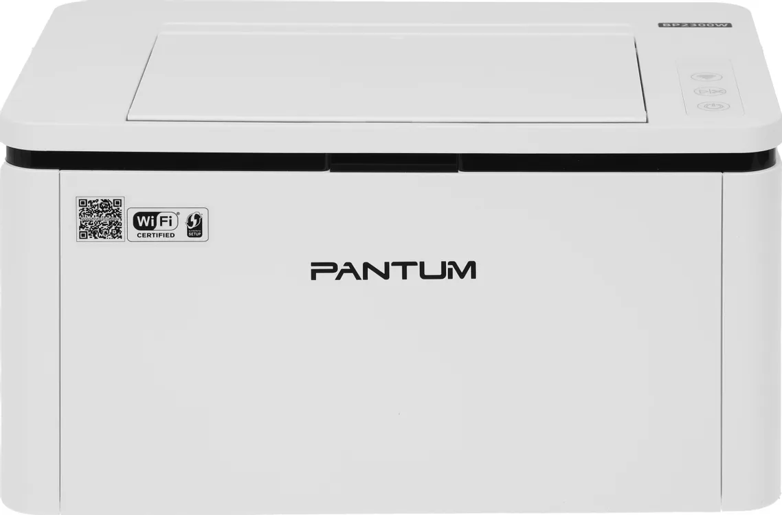 Pantum BP2300NW вид спереди &mdash; компактный лазерный принтер с Wi-Fi и лотком подачи бумаги